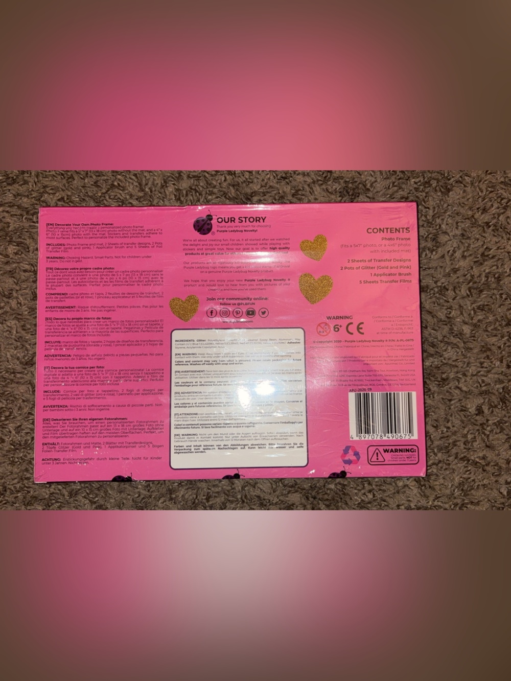 Pink & Blue Photo Frame Craft Kit - Picture 4 of 4